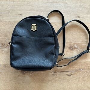 Tommy Hilfiger Black Backpack with Red Accent